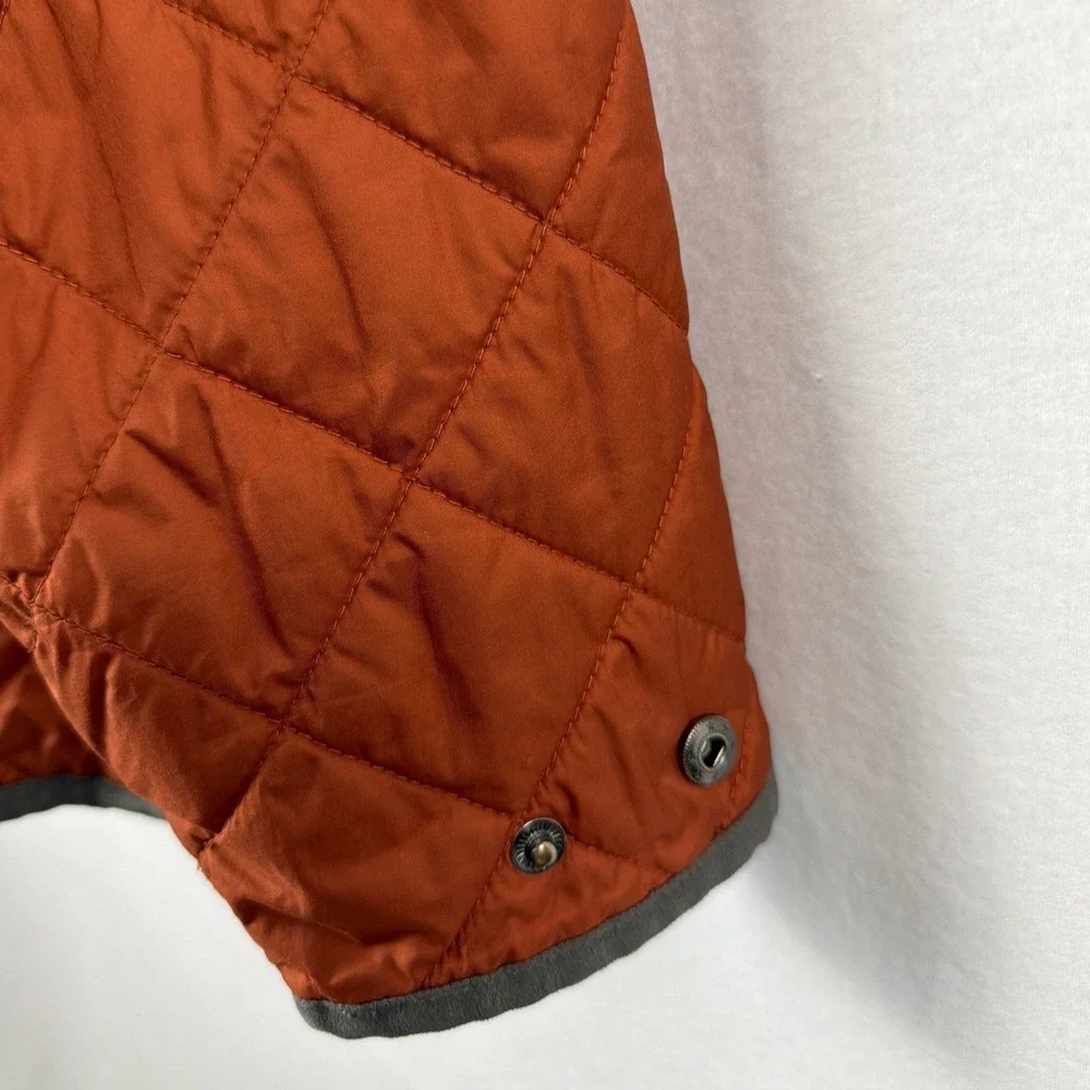 Peter Millar Mens XL Quilted Fleece Lined Jacket Burnt Orange Full Zip Coat
